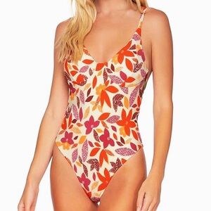 Swim Systems Pressed Petals Jane One Piece Bathing Swim Suit Size Medium